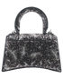 Hourglass XS Top Handle, &pound;850, Handbags, Black/Grey, Leather/Sequins, Back view
